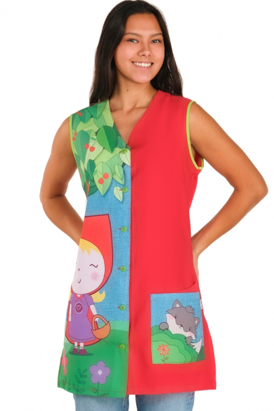 POPPY SCHOOL SMOCK WITH BUTTONS
